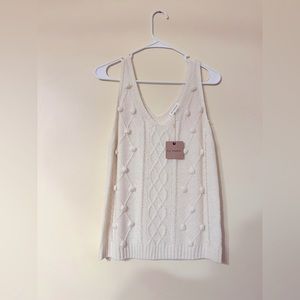 POM KNIT TANK (CREAM)